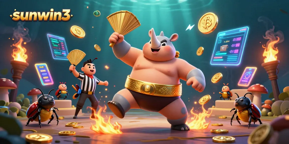 Experience thrilling gameplay with sunwin3 in an exciting 3D casino scene, featuring animated characters and vibrant casino elements.
