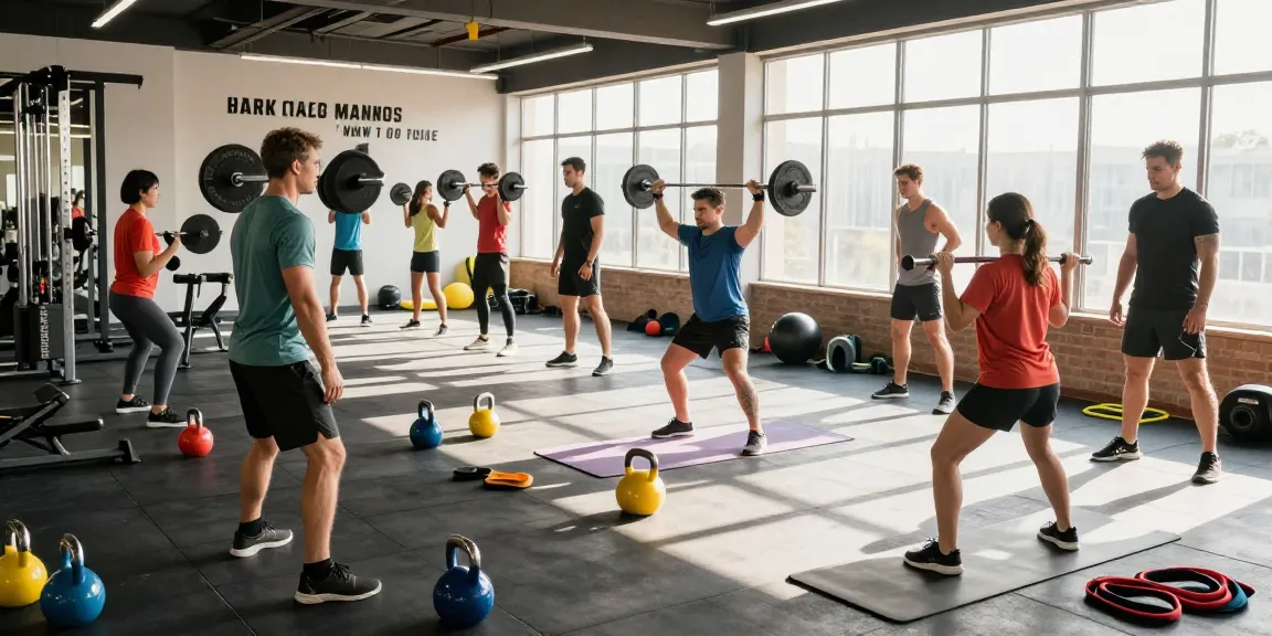 In de Unique Pharma Steroïden Winkel trainen atleten samen in een moderne sportschool, waarbij ze hun fitnessdoelen bereiken.