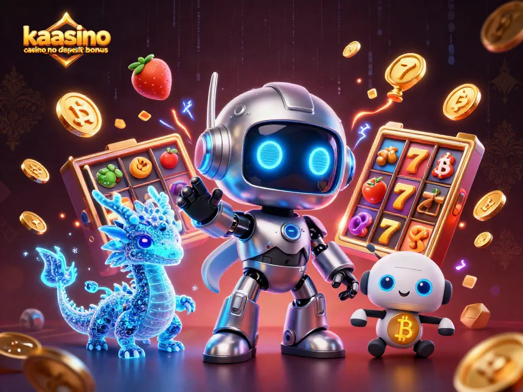 Kaasino casino no deposit bonus showcased with a vibrant 3D casino scene filled with engaging characters and dynamic game elements.