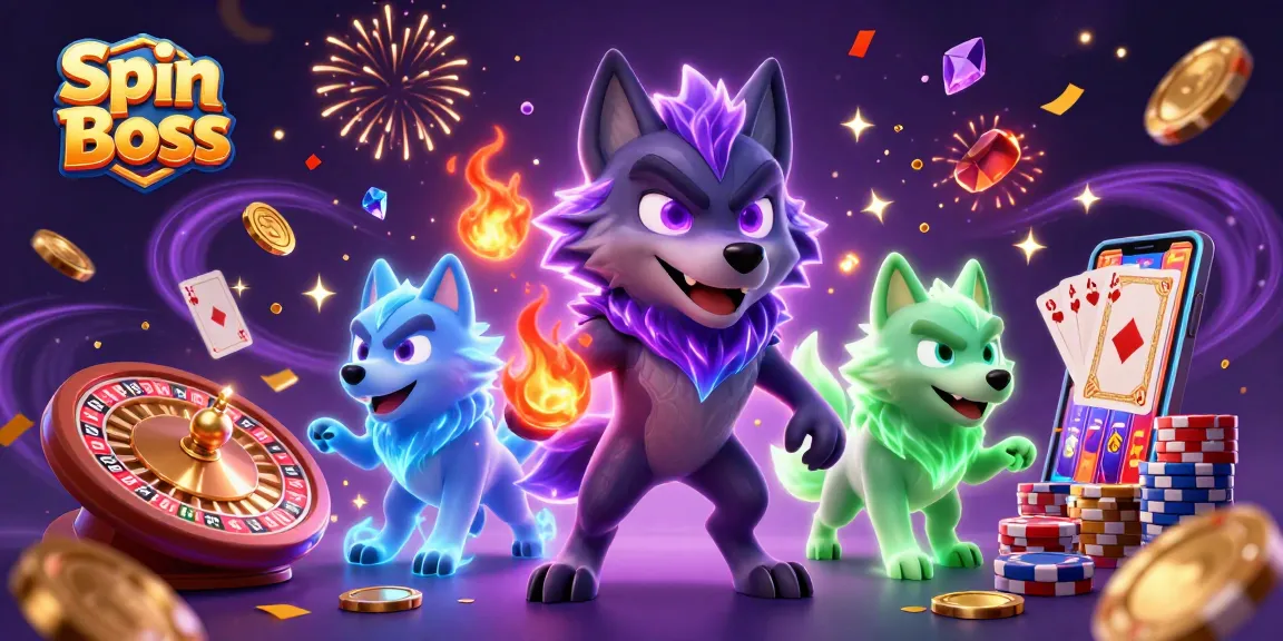 Experience the thrill at Spin Boss with magical wolves and lavish casino elements.
